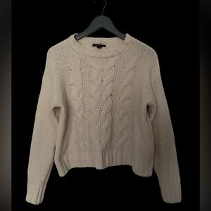 AMERICAN EAGLE Cream Cable-Knit Sweater
